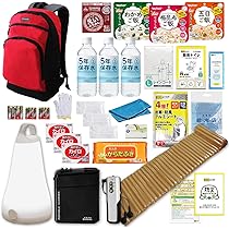 Amazon｜防災のミカタ 防災グッズ セット リュック 1人用 45点 赤 非常