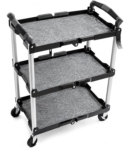 Amazon.co.jp: ツールワゴンキャスター付き2段折りたたみ総耐荷重50kg