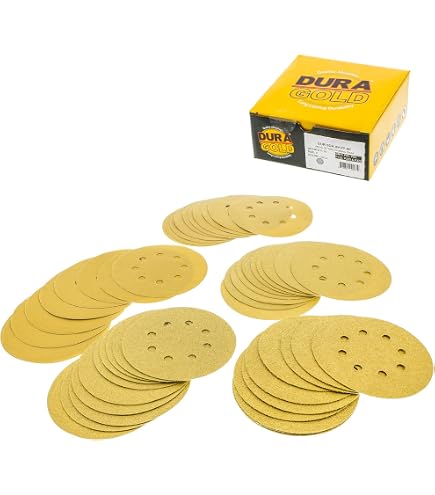 120 Grit Sanding Discs – 30-Pack, 3” Gold Hook & Loop, For DA Sanders, Dura-Gold