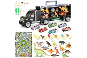 恐竜 おもちゃ 知育玩具 男の子 女の子 車セット 3 4 5 6歳誕生日 動物 ミニフィギュア 収納 カー ミニカーセット ランキング クリスマス プレゼント