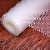 wohomuke 食器棚シート45x600cm シェルフライナー キッチンシート 透明 EVA製 保護マット 滑り止め 防虫 抗菌 防カビ 収納シート 引き出し 冷蔵庫 本棚 自由裁断 無地 樹脂 (透明,45x600cm)