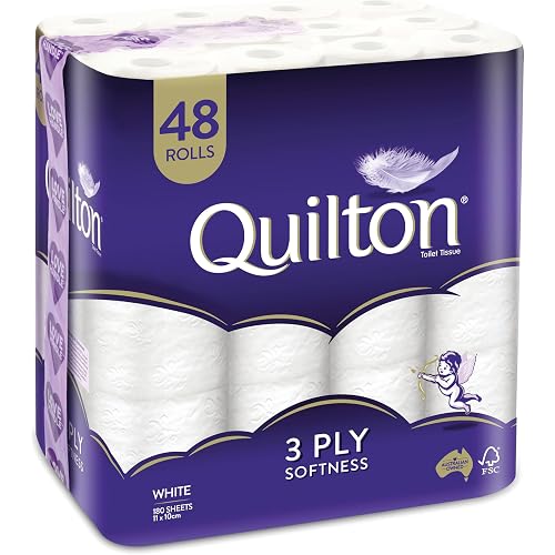 Quilton 3-Ply Toilet Tissue 48 Pack (1 x 48 Rolls)