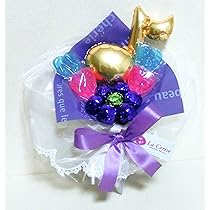 お菓子ブーケ　バルーンブーケ　音符　男の子　誕生日　お祝い　イベント　発表会 Amazon.co.jp: キャンディバルーンブーケ 音符 ブルー 手持ちS