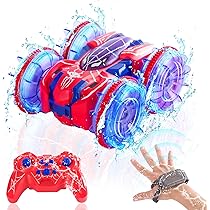 thumbnail image 2 of Spider Waterproof Remote Control Car - 2.4Ghz Double-Sided Stunt Car With LED Lights For Kids 3-9 Years 2 of 10
