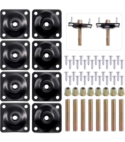 Hilitchi 8 Sets Furniture Leg Mounting Plates With Hanger