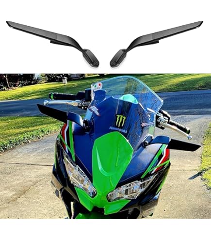 ミラー Amazon | ZX-4RR ZX-4R オートバイ固定風翼バックミラー For カワサキ