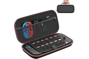 OLCLSS Nintendoo Switch 2（2025）対応 収納ケース 大容量 手持ちキャリングケース 防水EVAハードシェル 耐衝撃設計 ダブルファスナー付き 2枚ガラスフィルム＆8個スティックカバー付き