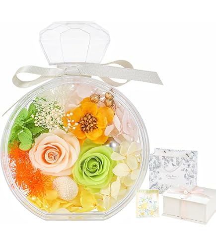 Amazon｜開運ハーバリウム 風水 カラー (イエロー 黄) バラ 丸瓶