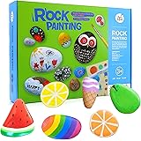 Amazon Kipipol ロックペインティングキット Diy アートとクラフト 子供用 8 12歳 4 8歳 女の子と男の子用 アートセット ストーン10個 アクリルペイント12本 ブラシ2本 グリーアイ15個 トランスファーシート2個 おもちゃ おもちゃ