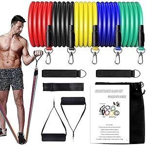 Vansky トレーニングチューブ 強化版 フィットネスチューブ トレーニング 高負荷 ゴム エクササイズバンド 筋トレ…