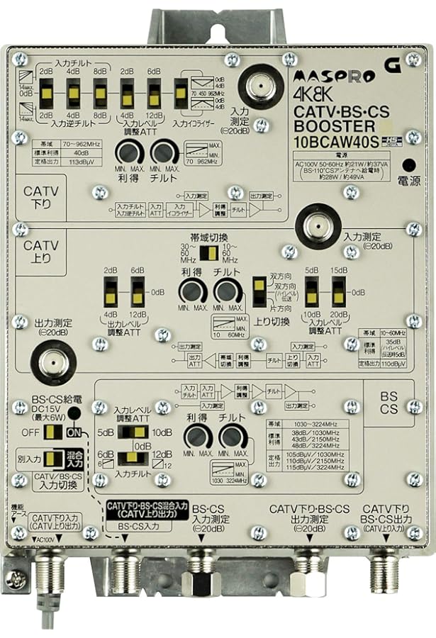 エレコム(DXアンテナ) CW40MS2 CS/BS-IF・CATVブースター/40dB形