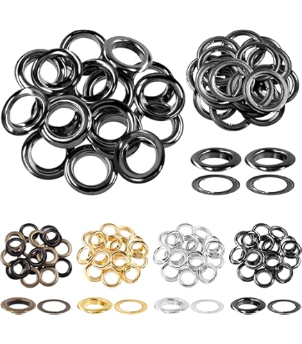 Swpeet 123-Piece Grommet Kit - 60 Sets 1/2 Inch Metal Eyelets With Installation Tools