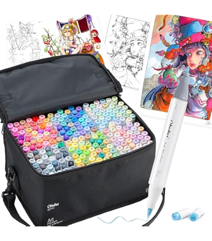 Ohuhuマーカーペン120 121本 新品未使用 Amazon | Ohuhu マーカーペン 120色121本 パステル 太細両端