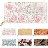 [leo&aoi] 長財布 西陣織 金襴 財布 レディース 女性 メンズ ラウンドファスナー サイフ さいふ ウォレット ロングウォレット カード収納 小銭入れ 明 うす墨の桜
