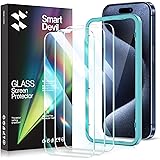 SmartDevil 3 Pack Screen Protector for iPhone 15 Pro Max 6.7-inch, 9H Tempered Glass Protector with Easy Installation Frame, 