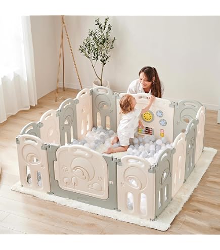 Amazon.co.jp: UBRAVOO ベビーサークル 折りたたみ式 160cm*156cm ドア