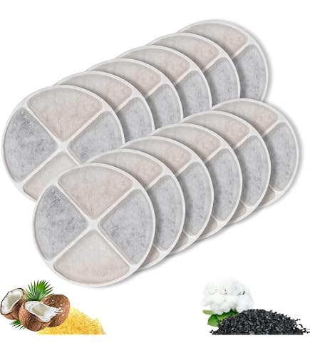 Oiwliur 12 Pack Replacement Filters For Cat Water Fountain – Compatible With 3.2L/108oz Pet Fountains, Activated Carbon