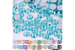 【Umuilino】ラインストーン 高分子ストーン うちわデコ ネイルパーツ 樹脂 (1000, アクアブルー, 2ｍｍ)