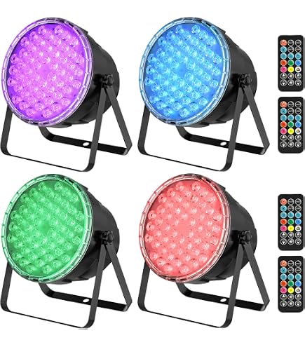 Amazon.co.jp: U`King ステージライト 36個LED 舞台照明 リモコン付き