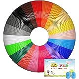 20 Colors 3D Pen Filament Pla Refills, 16 ft per Color 1.75mm Premium Filament for 3D Printing Pen Comes with 2 Finger Caps &