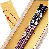 きざむ 名入れ 箸 銀舞桜 22.5cm 単品 若狭塗 桐箱入り ギフト 紫