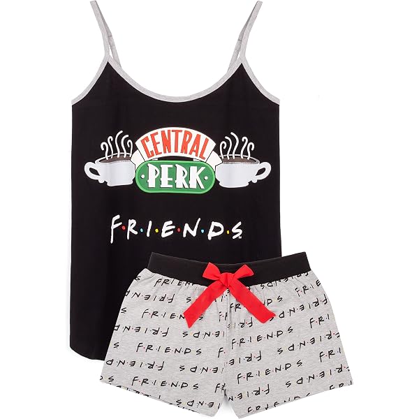 Cafe Black Vest Shorts Ladies PJs 