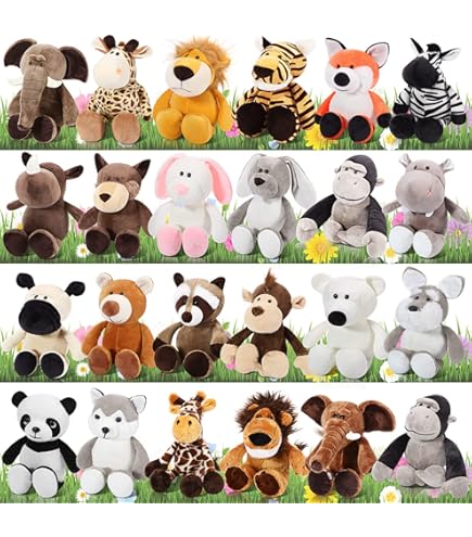 Amazon.co.jp: Elcoho 8ピース サファリぬいぐるみ ジャングルアニマル