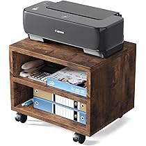 木製キャスター/プリンターラック ダークブラウン Amazon.co.jp: KUKERプリンター台 キャスター付き 木製プリンター