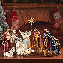 未使用品★ミスタークリスマス/AWAY IN THE MANGER/キリスト生誕 Amazon.co.jp: Juvale 手描き クリスマス置物 装飾 クリスチャン