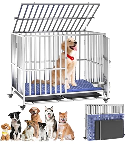 Amazon.co.jp: 110*72*90cm 仕切り付きの繁殖犬ケージ, スチール製