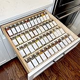 Clear Acrylic Spice Drawer Organizer, 4 Tier- 2 Set Expandable From 13" to 26" Seasoning Jars Drawers Insert, Kitchen Spice R