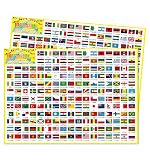 世界の国旗 シール 196カ国対応 1シート 学習 国名入り 小学生 自由研究 万博 スタンプ帳 小型サイズ ミニ ステッカー 万国旗 NYANDELMO ND-0233-R02-1sheet