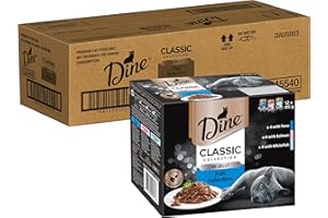 Dine Classic Collection Wet Cat Food Fish Selection in Jelly 85g Pouch, 60 Pack