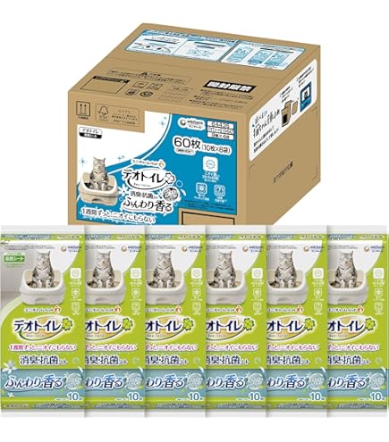 Amazon | デオトイレ 複数ねこ用 ふんわり香る 消臭・抗菌シート