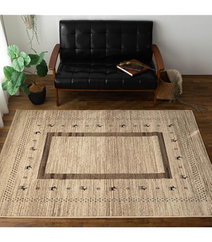 Amazon.co.jp: サヤンサヤン 幾何学 ラグ ステッチライン 200x200 2畳