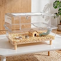 Amazon | Ruexueの大型ハムスターケージ、ハムスターの二階建て大別荘