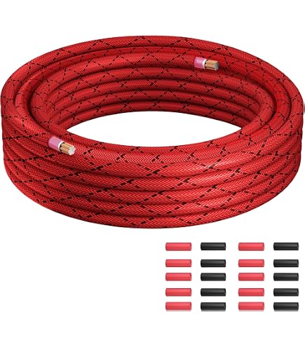 8 Gauge Copper Wire 25 Feet Roll Of 2 Gauge AWG Amplifier Power & Ground Cable - Black/Red 4 Gauge Wire