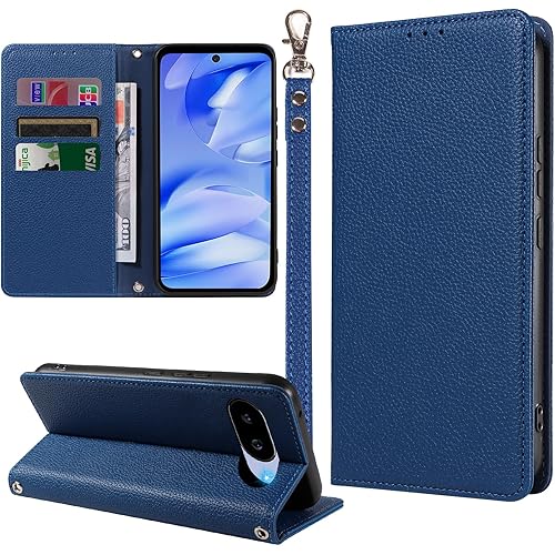 MINIKA Google pixel 9a 用 ケース 手帳型 ストラップ付き 高級レザー グーグルピクセル9a ケース ピクセル9a 携帯カバー おしゃれ スマホケース カード収納 横置きスタンド機能 内蔵マグネット 開閉式 両面 360度 全面