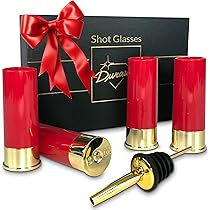 Amazon | 12ゲージの弾丸ショットグラスギフトセット、注ぎ口