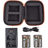 BP-511 BP-511A DSTE バッテリーパック 2個 + デュアル バッテリー 充電器 + ポータブル保護バッグ に対応 Canon EOS 10D 20D 20Da 300D 30D 40D 50D 5D D30 D60