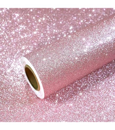 FunStick Champagne Gold Glitter Contact Paper – 15.8" X 240" Peel & Stick Removable Wallpaper – Self-Adhesive Sparkly Fabric For Cabinets, Dressers, Desks, DIY Crafts & Decor