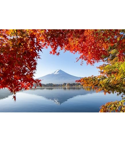 浮世絵 山と湖の風景 ダークブラウンフレーム Amazon.co.jp: 絵画 湖の上の船と山インテリア 絵画 景色水彩画