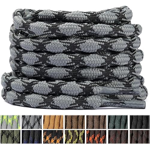 [Stepace] 2足分(4本) 靴紐 丸紐 円形靴紐 波型の丸い 靴紐ビジネスシューズ 靴ひも革靴 靴紐シューズ ひも 登山靴スニーカーシューレース長さ100~180cm 15色 丸紐 滑り止め 頑丈な耐久性がある靴ひも，男女兼用 強く耐える材料