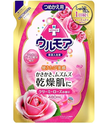 Amazon | アース製薬 保湿入浴液ウルモア クリーミーローズ つめかえ