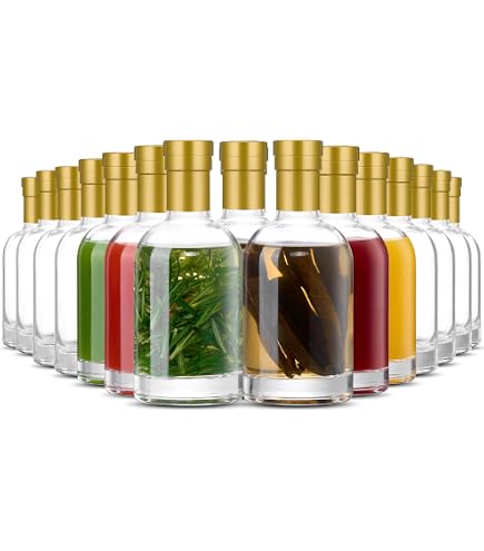 Dandat 24 Pack 6 Oz Clear Glass Liquor Bottles With Cork Lids - Empty Bottles For Homebrewing, Gifts