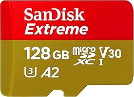 Sandisk SDSQXA1-128G-GN6MA Extreme 128GB microSD UHS-I Card Adapter 160MB/s U3 A2, Black