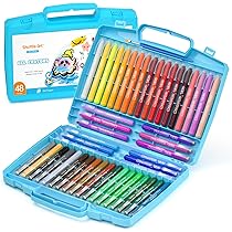 パステル約90本＋クレヨン&ペン約360本 Amazon.co.jp: Shuttle Art クレヨン カラーペン 絵の具 48色 洗える