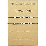 Zling I Love You Morse Code Bracelet Couples Matching Bracelets for Him and Her Boyfriend and Girlfriend Mother and Daughter 