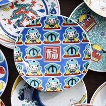 Amazon｜和座の蔵 お皿 おしゃれ 九谷焼 縁起 豆皿 福助 陶器 小皿