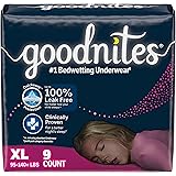 Goodnites Nighttime Bedwetting Underwear, Girls' XL (95-140 lb.), 9 Ct